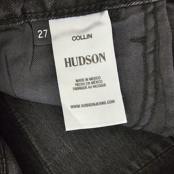 Hudson Jeans Collin Mid Rise Bootcut Flare Crop Distressed Black Jeans 27 NWT - Picture 9 of 10